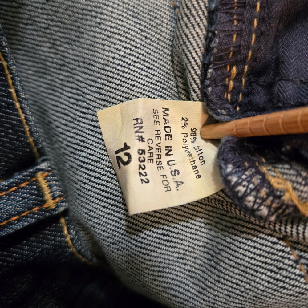 David Kahn Jeans Womens 12 Straight Leg Blue Dark Wash Stretch Denim Made In USA - Picture 8 of 8